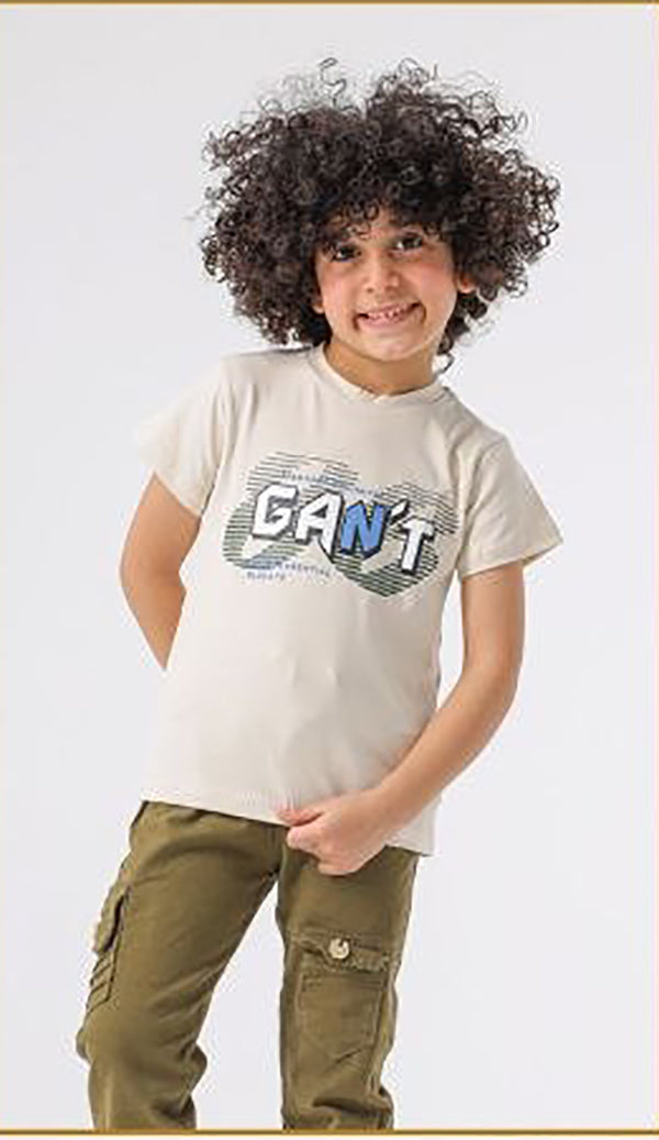 طقم "GANT" –  6004  تيشيرت قطن مريح مع بنطلون كارجو جوجر