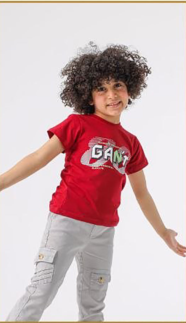 طقم "GANT" –  6004  تيشيرت قطن مريح مع بنطلون كارجو جوجر