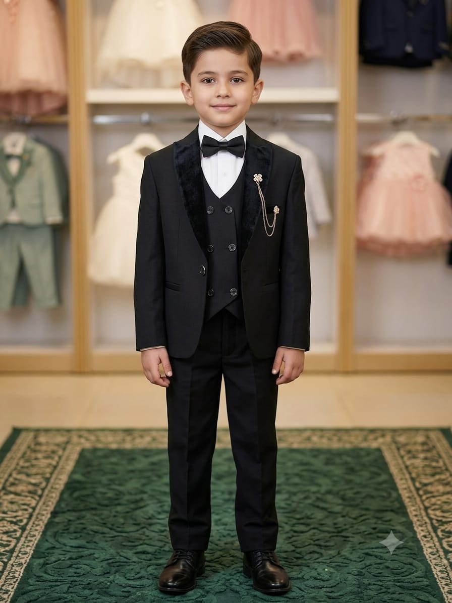 🤵 بدلة "الرجل الصغير" الفاخرة للمناسبات (6 قطع) – إطلالة ملكية تخطف الأنظار!