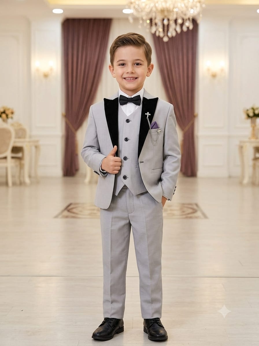 🤵 بدلة "الرجل الصغير" الفاخرة للمناسبات (6 قطع) – إطلالة ملكية تخطف الأنظار!