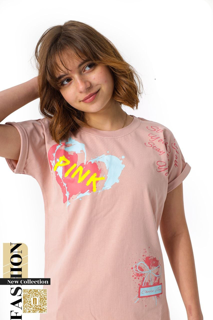 طقم  بيجامة كارجو7010 كاجوال "PINK Vibes" –  كوليكشن جديد 2026