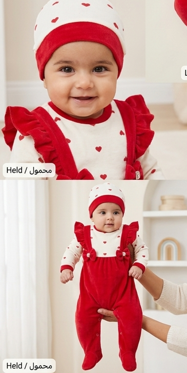 💖 طقم بيبي شتوي قطيفة