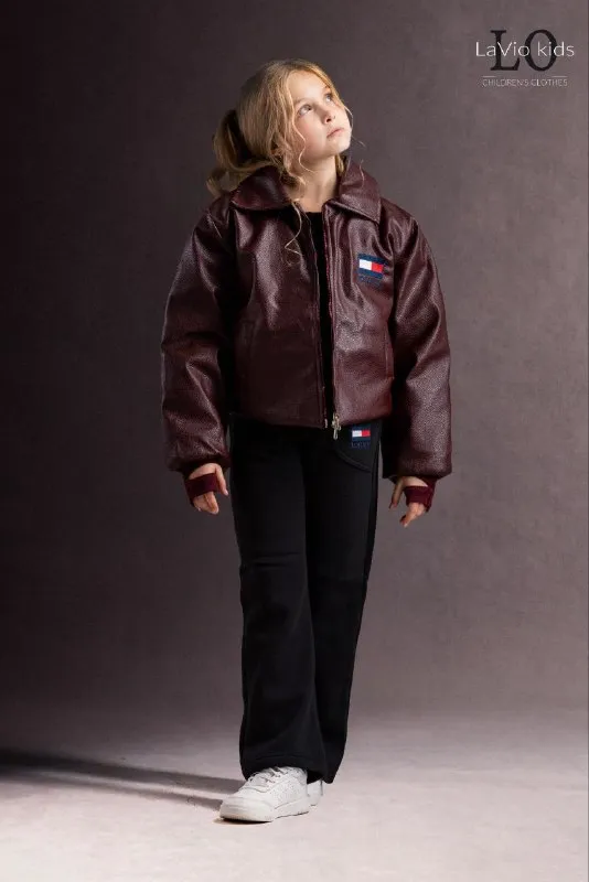 MODEL 16 | TOMMY BURGUNDY LEATHER JACKET SET — صورة 7