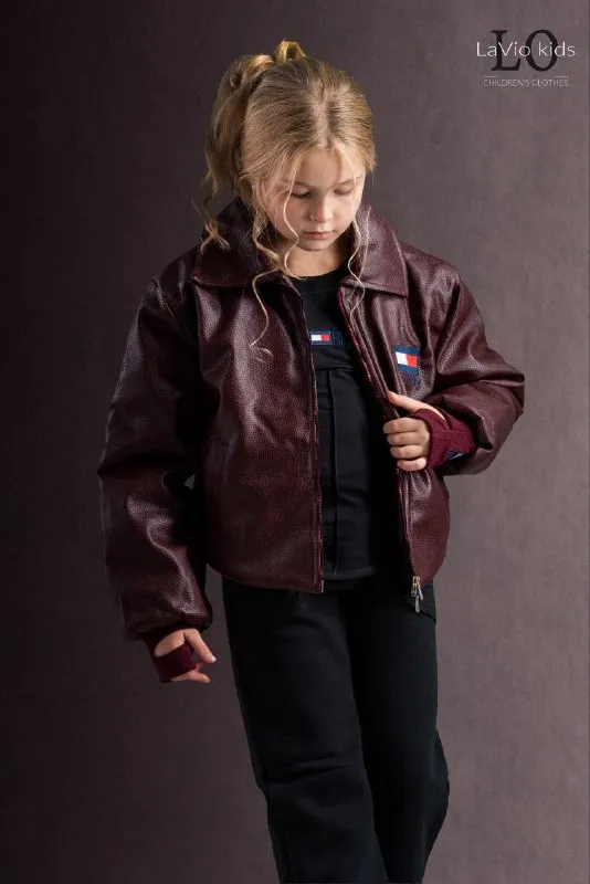 MODEL 16 | TOMMY BURGUNDY LEATHER JACKET SET — صورة 9