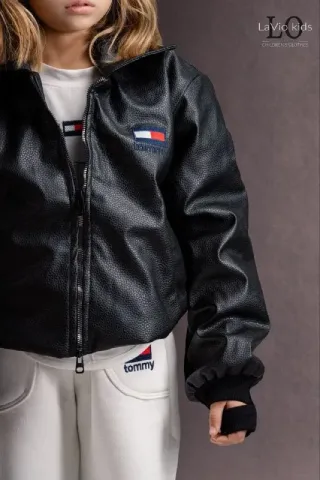 MODEL 16 | TOMMY BURGUNDY LEATHER JACKET SET — صورة 4