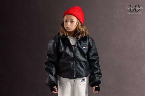 MODEL 16 | TOMMY BURGUNDY LEATHER JACKET SET — صورة 2